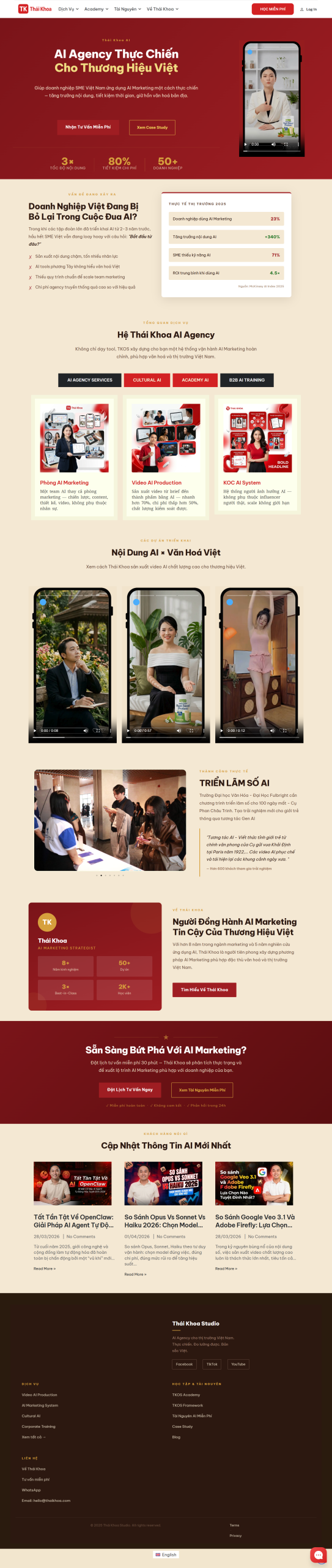 Thai Khoa AI Agency Landing Page